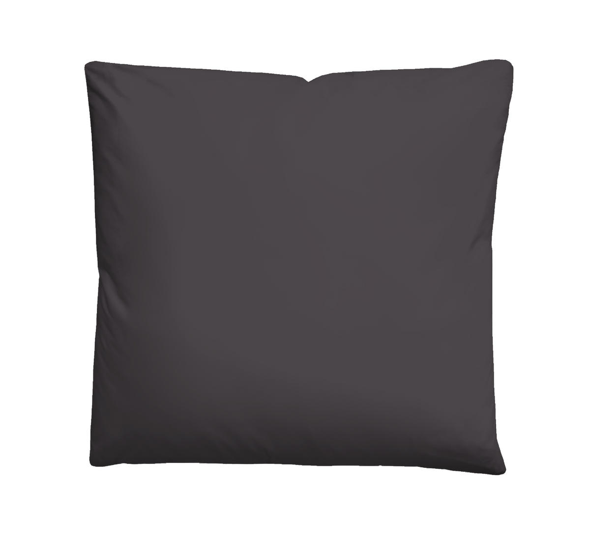 BETTWÄSCHE-GARNITUR Linon UNI titanium, 135x200 cm + 80x80 cm - Titanfarben, Textil (135/200cm) - biberna