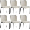 POLSTERSTUHL 6er Set Tessa 54 x 62 x 90 cm Webstoff off-white/schwarz - Schwarz/Weiß, Textil (54/90/62cm) - tectake