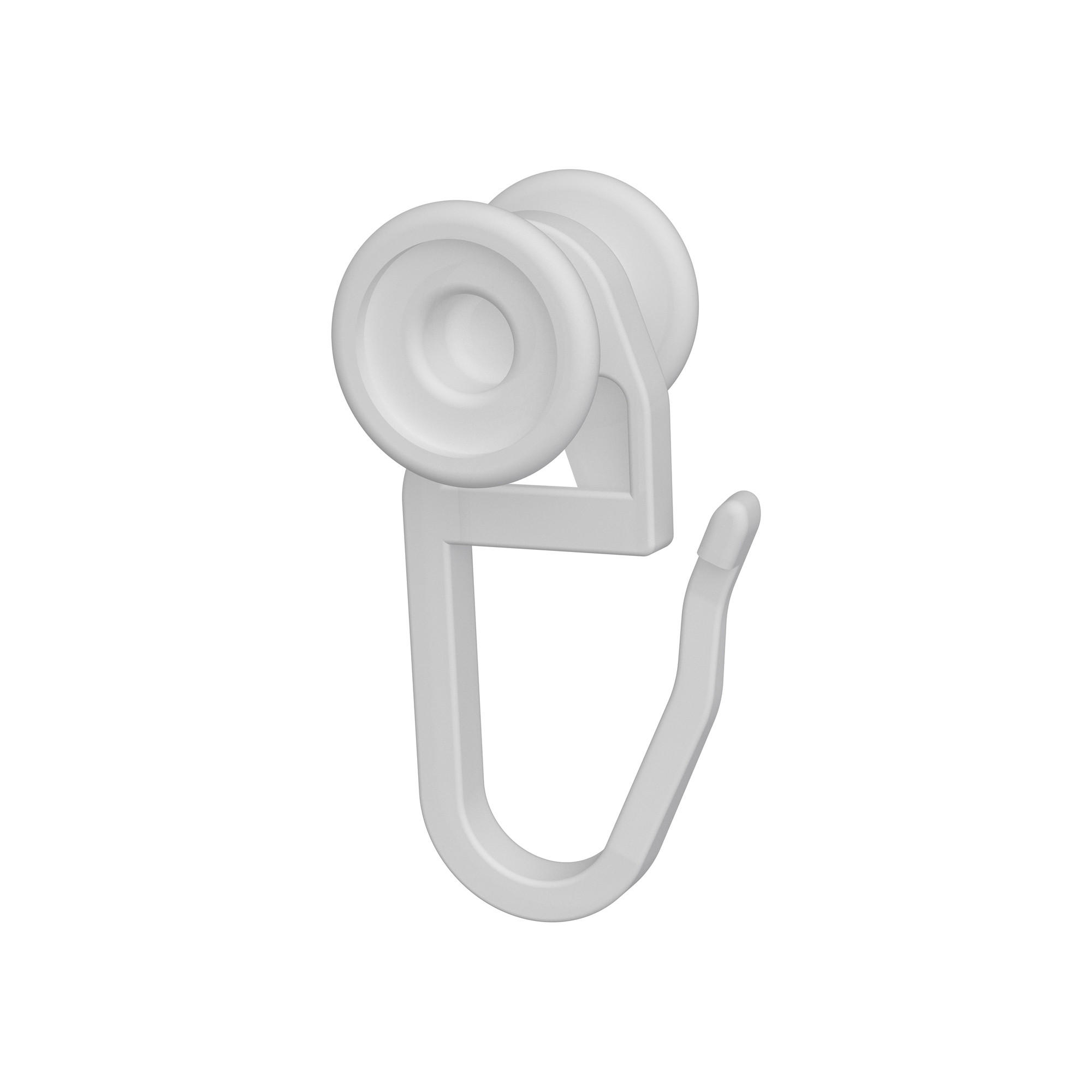 U-LAUFROLLEN MIT FALTENHAKEN für U-Laufschienen, Packung 100 Stück - Weiß, Kunststoff (1.1/2.8/1.2cm) - INTERDECO
