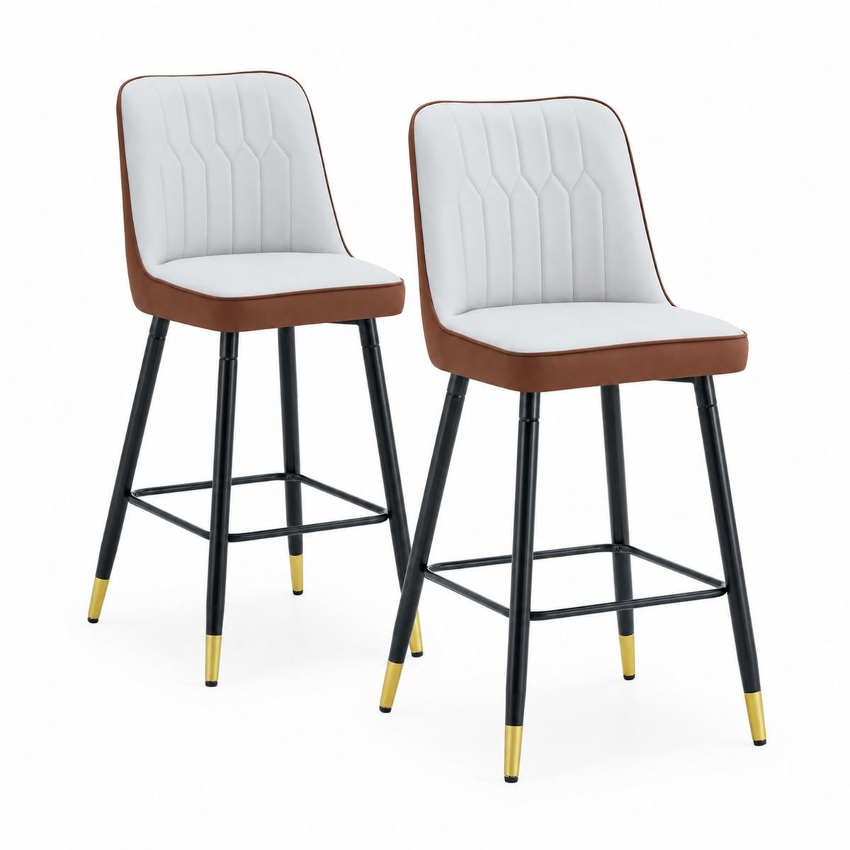 BARHOCKER 2er-Set 100 cm mit Rückenlehne und Fußraste - Grau, Metall (45/100/42cm) - MIVRAY