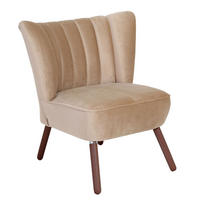 SESSEL Kadisha Bezug Samtvelours Buche nussbaum dunkel / sand - Sandfarben/Buche Kolonial, Kunststoff (70/80/66cm) - 58aufmkessel