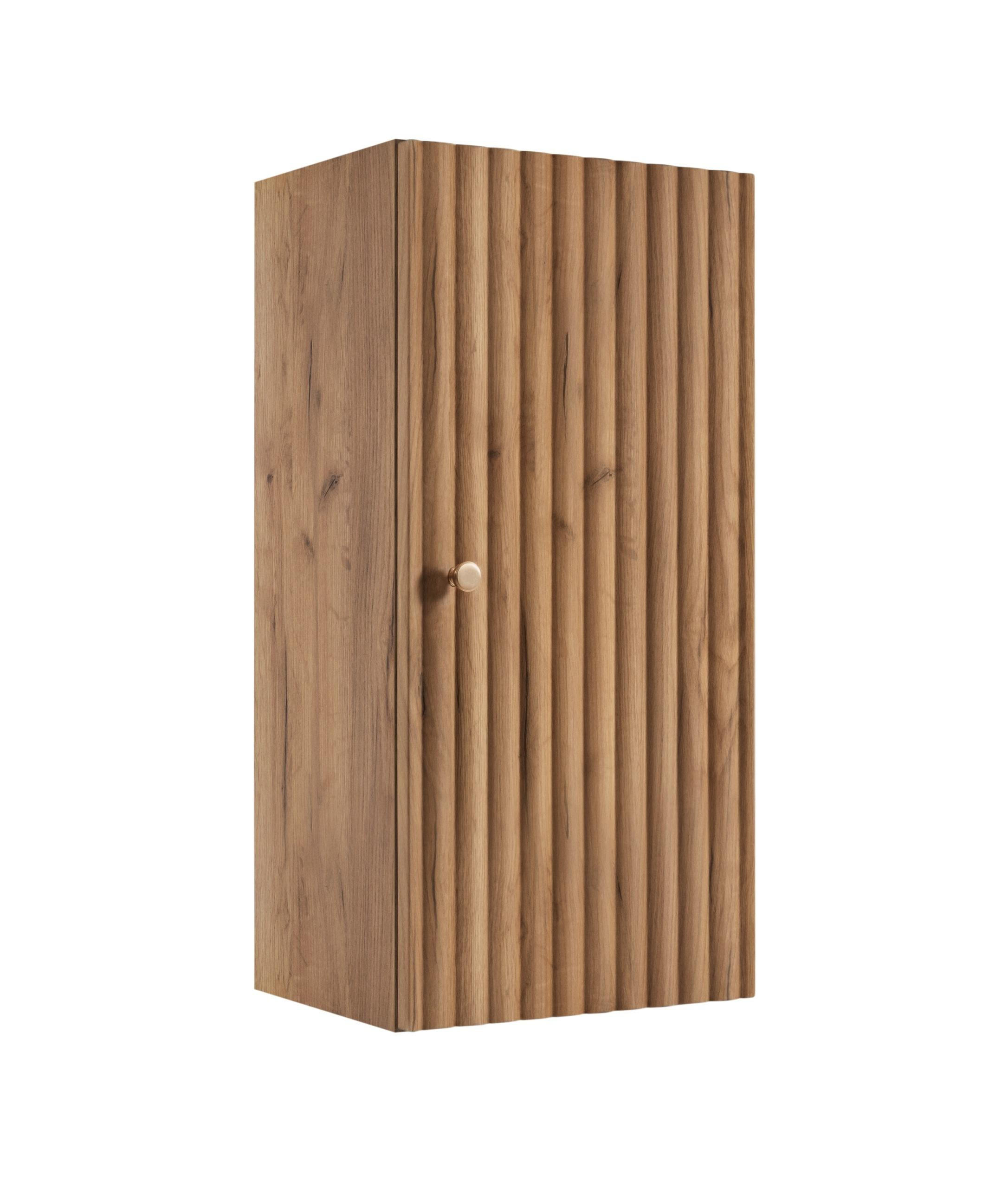 HÄNGESCHRANK BELLO geriffelt Eiche Craft Gold 35/68/27 cm - Eichefarben, Holzwerkstoff/Metall (35/68/27.2cm) - Rodan