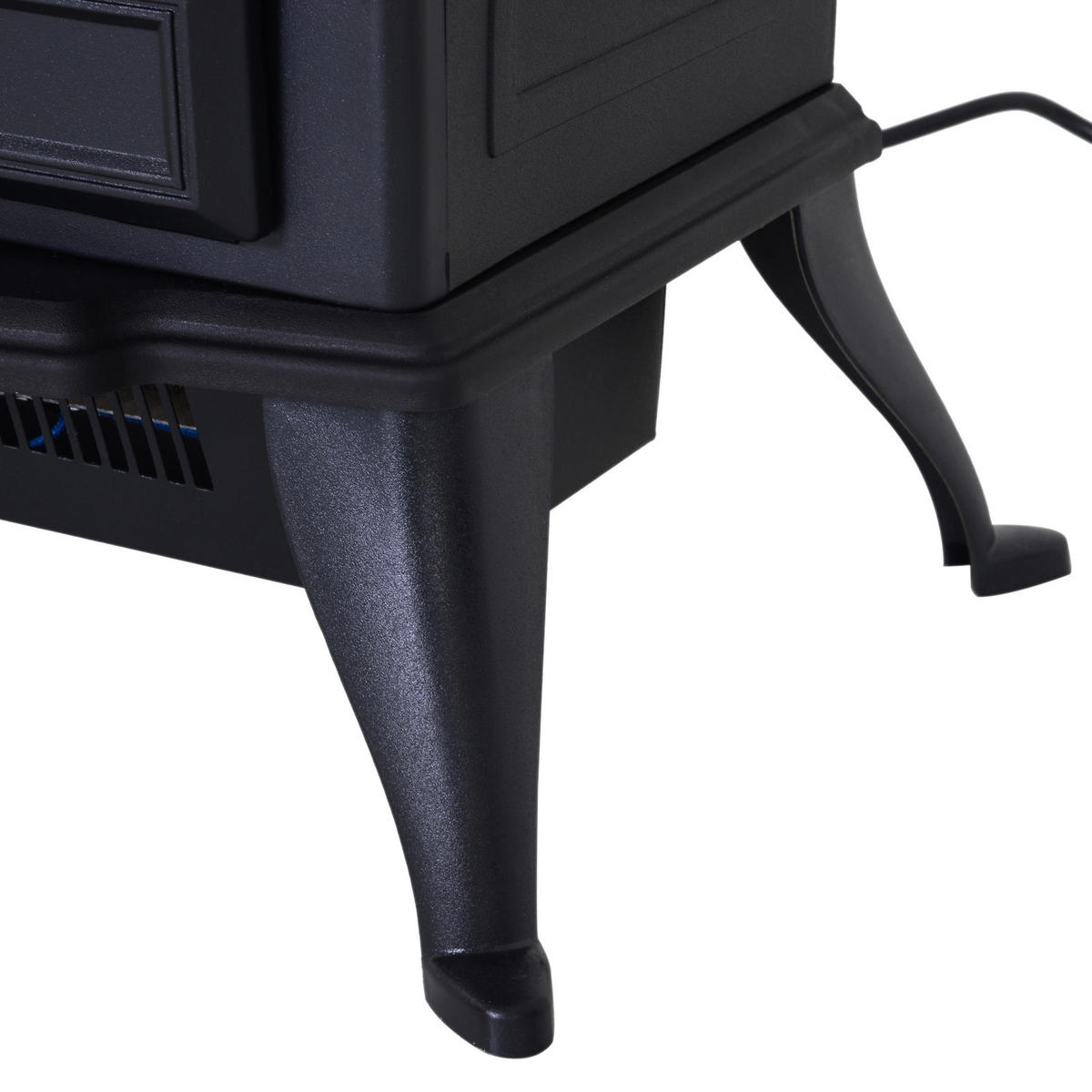 ELEKTROKAMIN, 600/1200W, Flammeneffekt, Schwarz - Schwarz, Metall (285/54/45cm) - HOMCOM