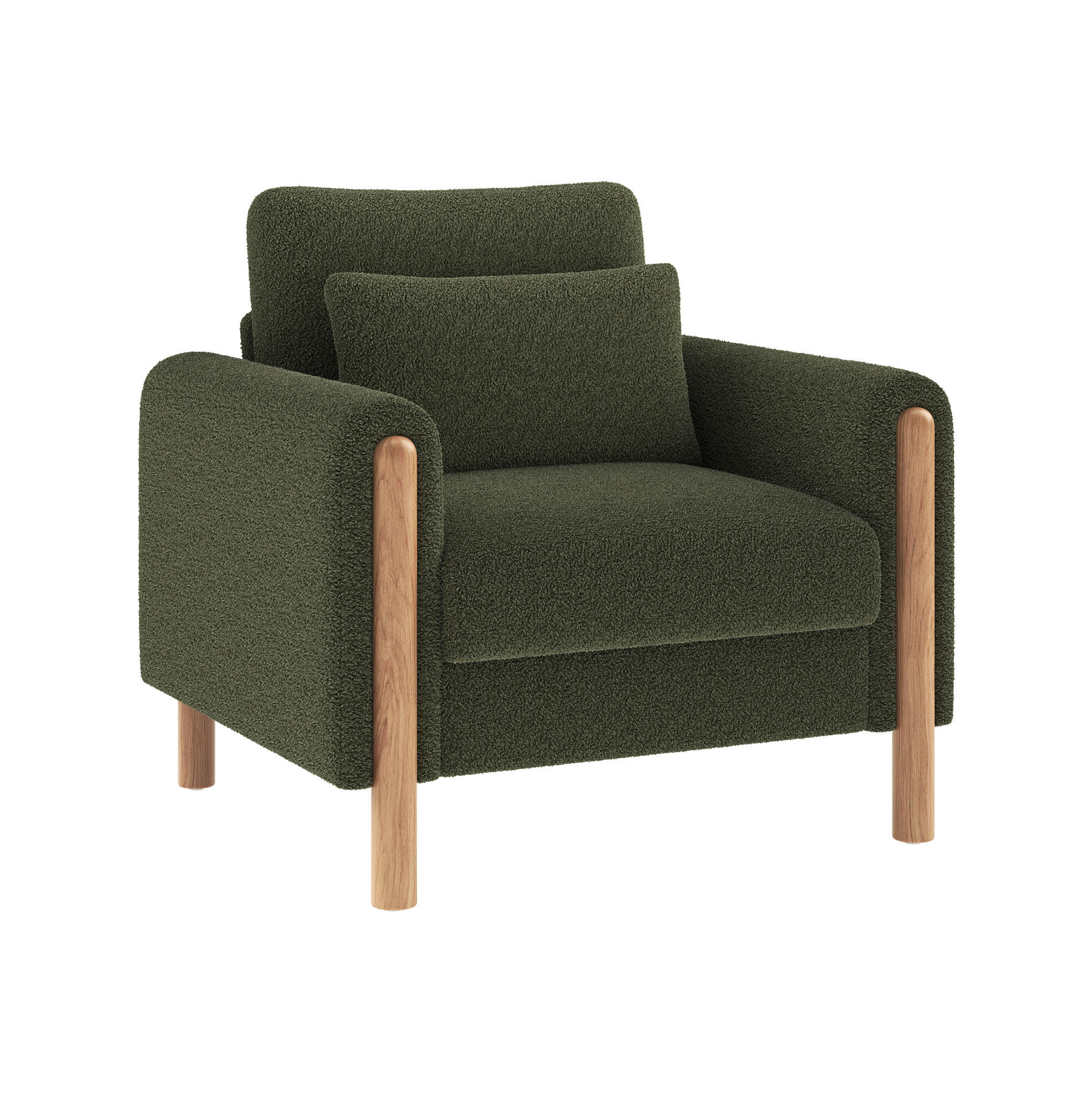 POLSTERSESSEL 87/83/88,5 cm aus Teddy-Stoff – mit dicker Polsterung, bis 150 kg - Grün, Textil (83/88.5/87cm) - BEAOK