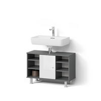 WASCHBECKENUNTERSCHRANK Fucino Weiß Hochglanz 80 x 54 cm - Weiß Hochglanz, Holzwerkstoff (80/54/32cm) - Livinity®