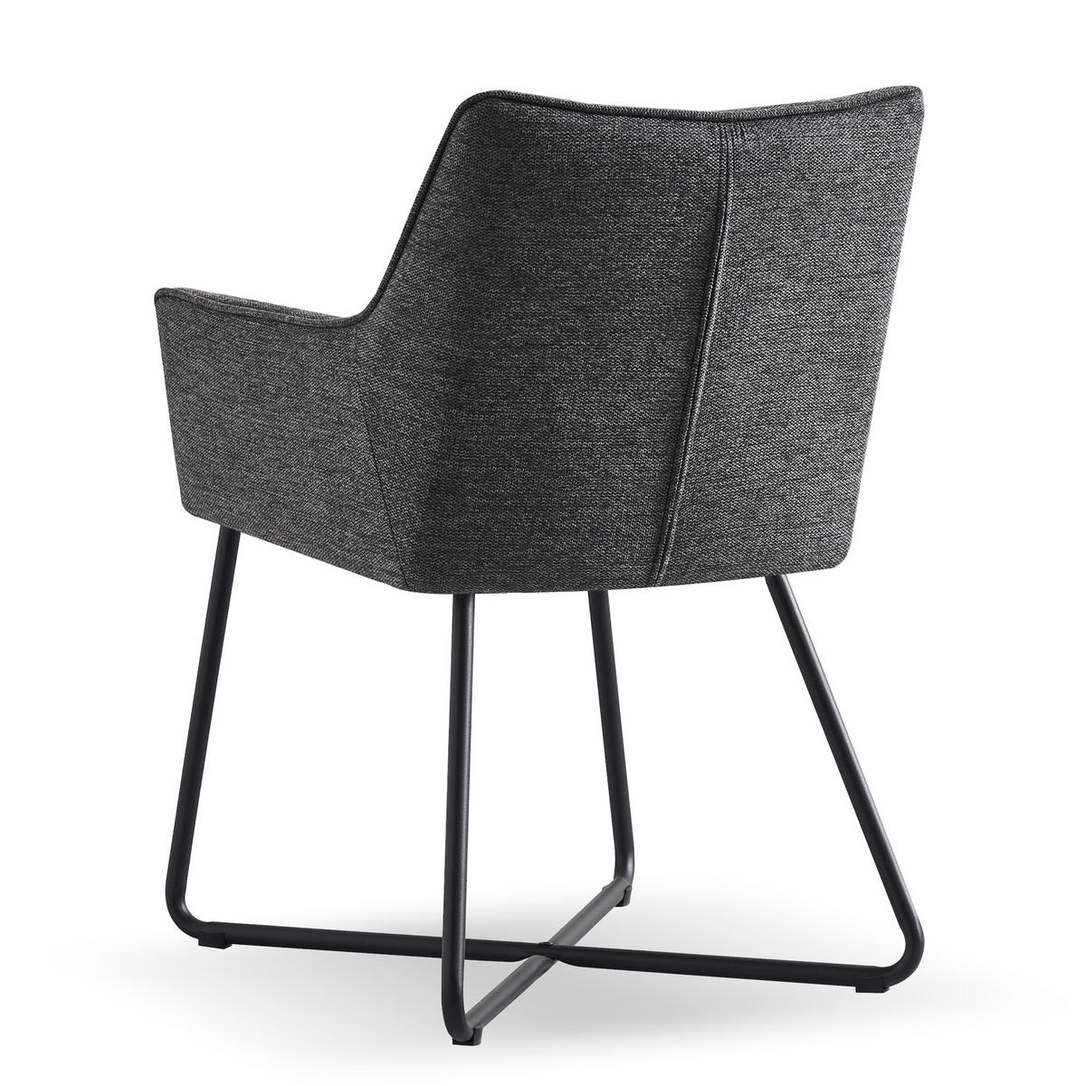 ARMLEHNSTUHL BREIGHT Anthrazit 2 Stück - Anthrazit, Textil/Metall (56/83/59cm) - B&D Home