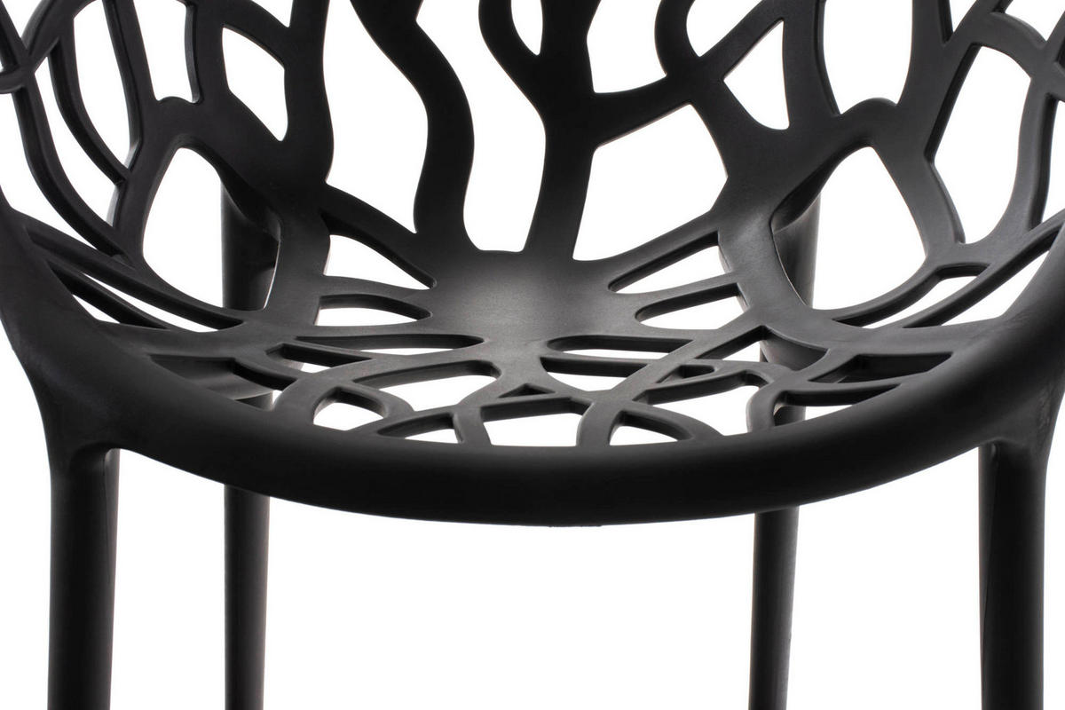 GARTENSTUHL 2er Set Kunststoff schwarz - Schwarz, Kunststoff (59/80/60cm) - CLP