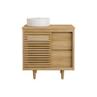 EINZELWASCHTISCH - 80 cm x 55 cm - Holz, Platte - Naturfarben Hell - TORAJA - Naturfarben, Holz (80/80/55cm) - Vente-Unique