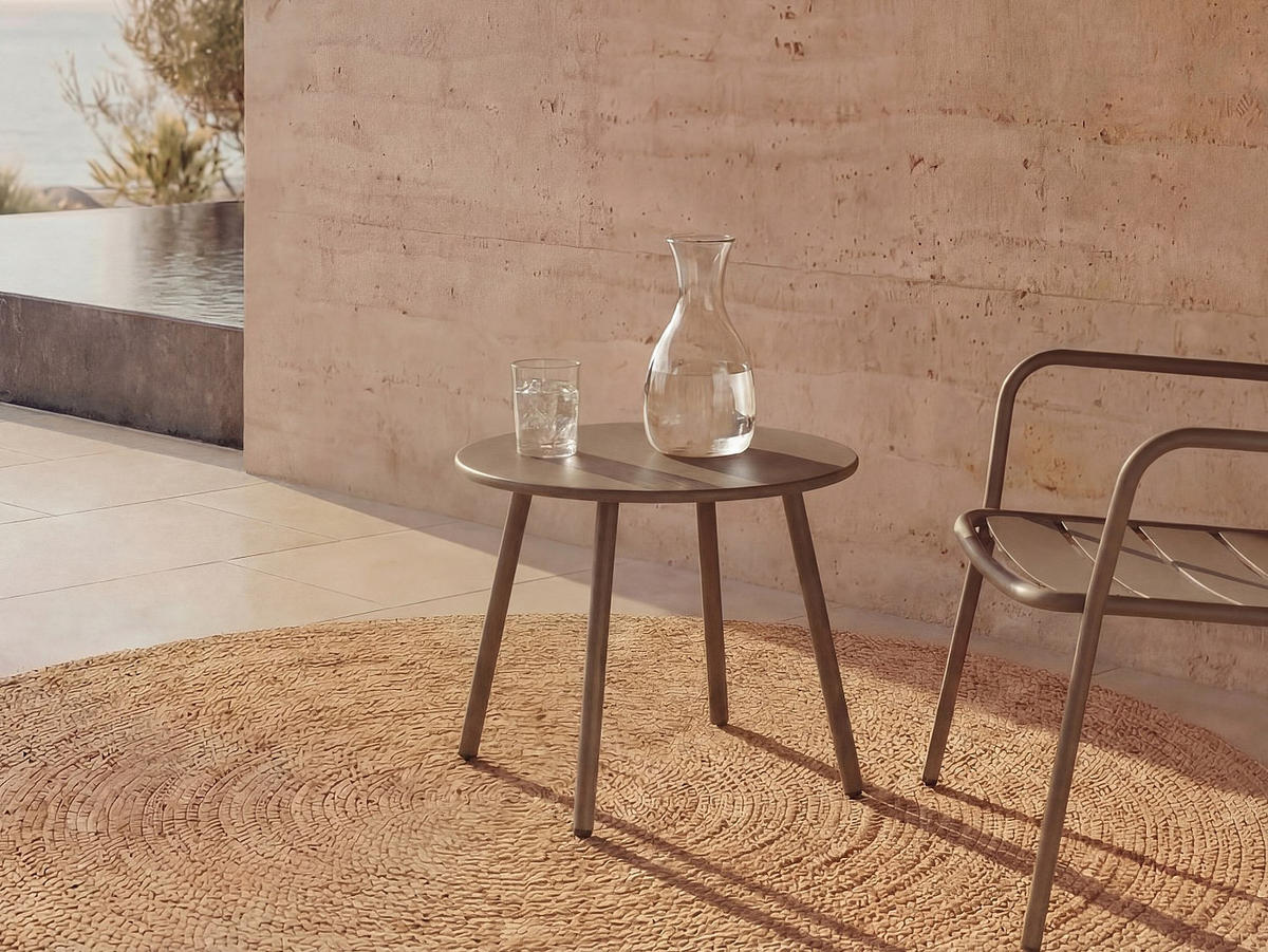 GARTENBEISTELLTISCH - 1 Person - Metall - Taupe - - Taupe, Metall (50/50/44.5cm) - Vente-Unique