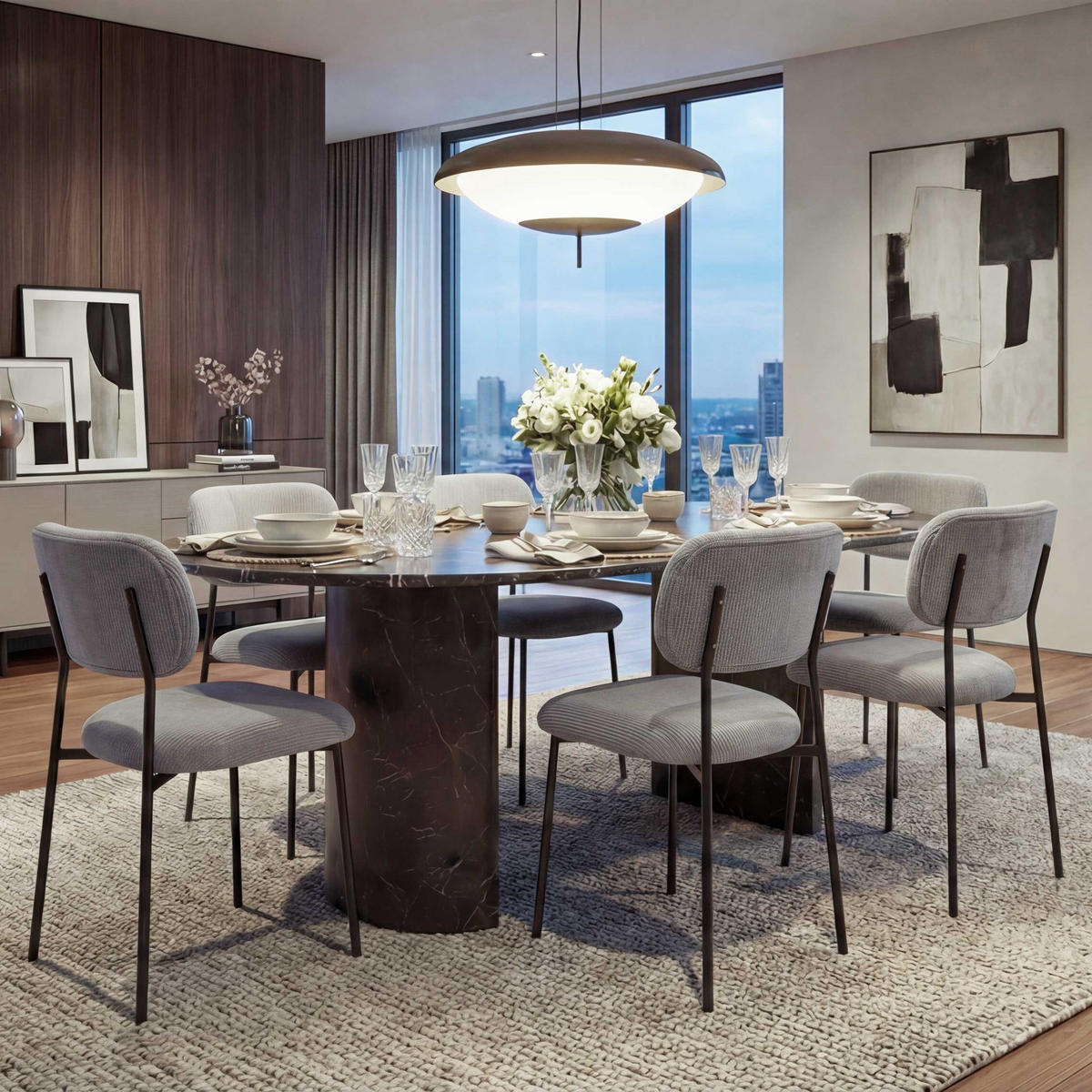 ESSZIMMERSTUHL Hellgrau 6er-Set - Hellgrau, Textil (44/83/52cm) - MCW