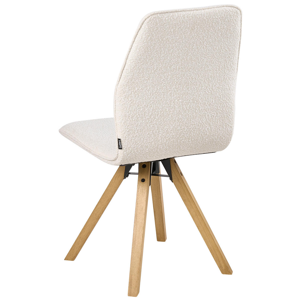 ESSZIMMERSTUHL 2er-Set drehbar Bouclé Cremeweiß Alkali - Weiß, Textil (64/94/63cm) - Beliani
