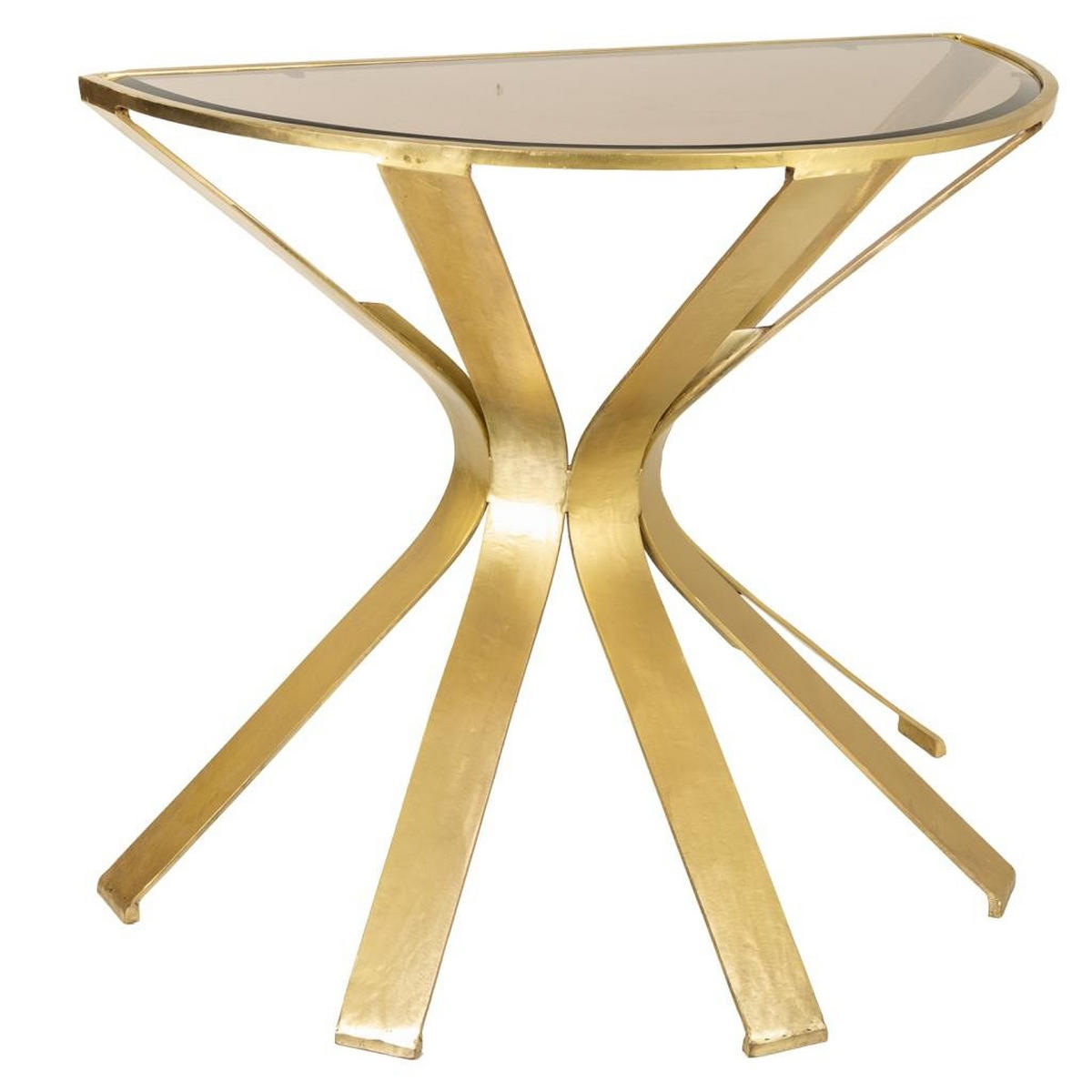 KONSOLENTISCH aus Metall und Glas, golden, 94x52x78cm - Goldfarben, Metall (52/94/78cm) - Wanderlust