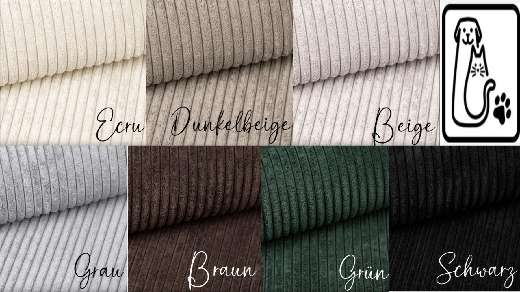 ECKSOFA L-FORM Schlaffunktion Und Bettkasten Eckcouch MILANO L Stoff Dicker Cord Ecru Rechts - Ecru, Holz/Textil (244/142cm) - Kaiser Möbel