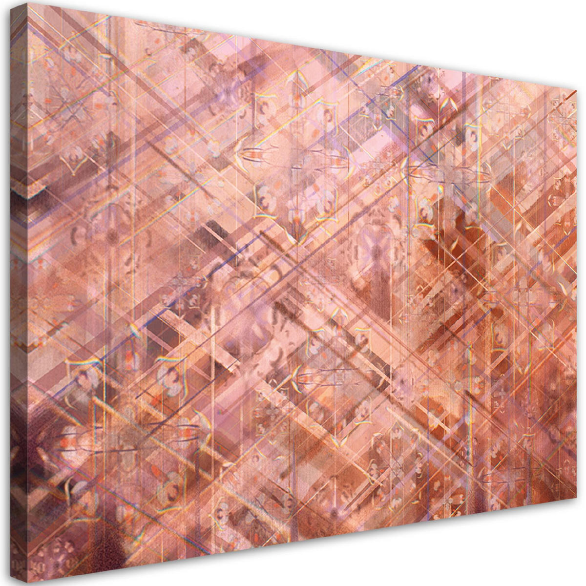 WANDBILD abstrakte geometrische formen - Rot, Textil (60/40cm) - Feeby