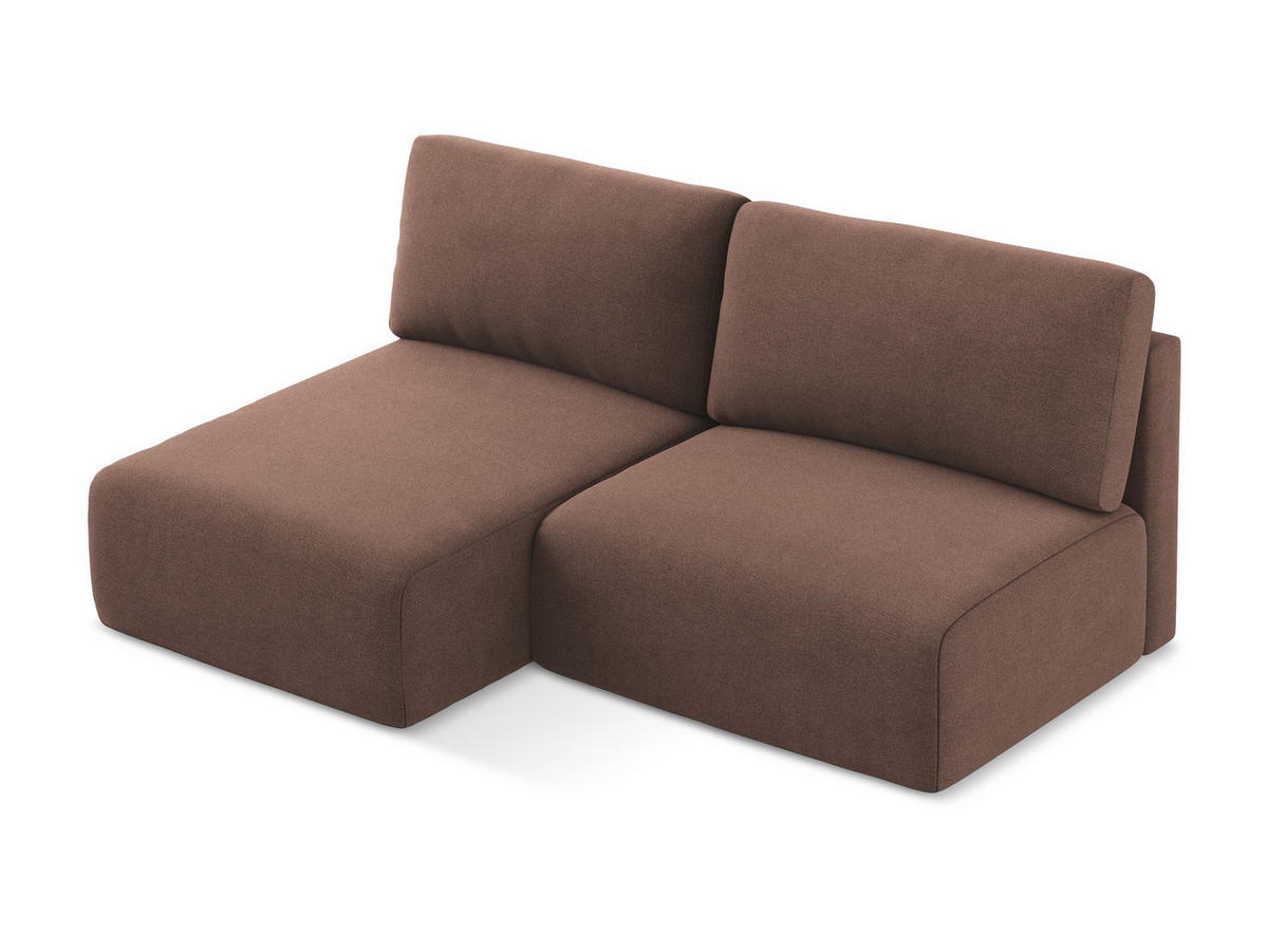 ECKSOFA mit Schlaffunktion links Strukturstoff Stoff Pink - Pink/Hellrosa, Kunststoff/Textil (149/210cm) - Makamii