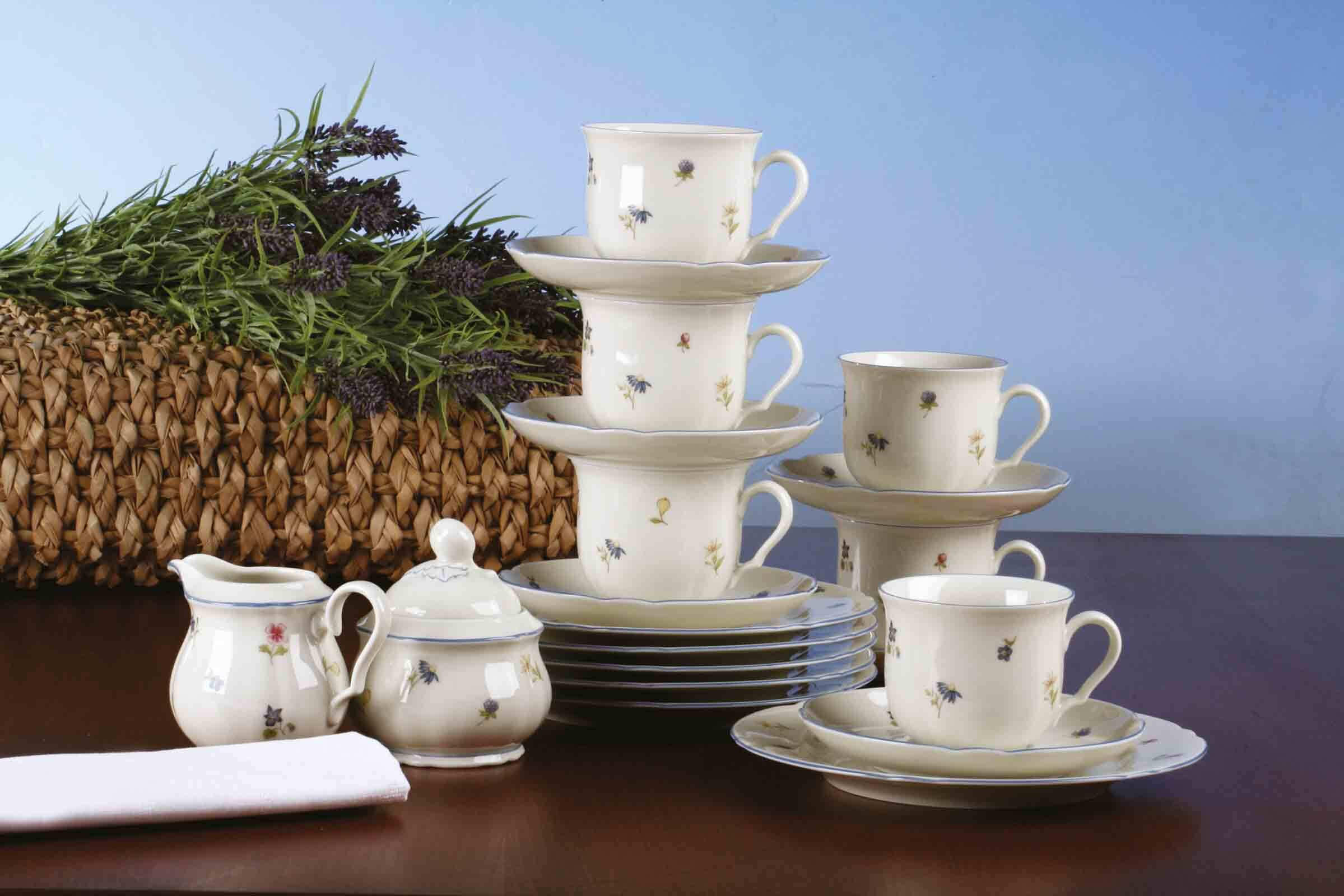 KAFFEESERVICE Marieluise Streublume bunt 18er Set - Multicolor, Keramik (1/1/1cm) - Seltmann Weiden