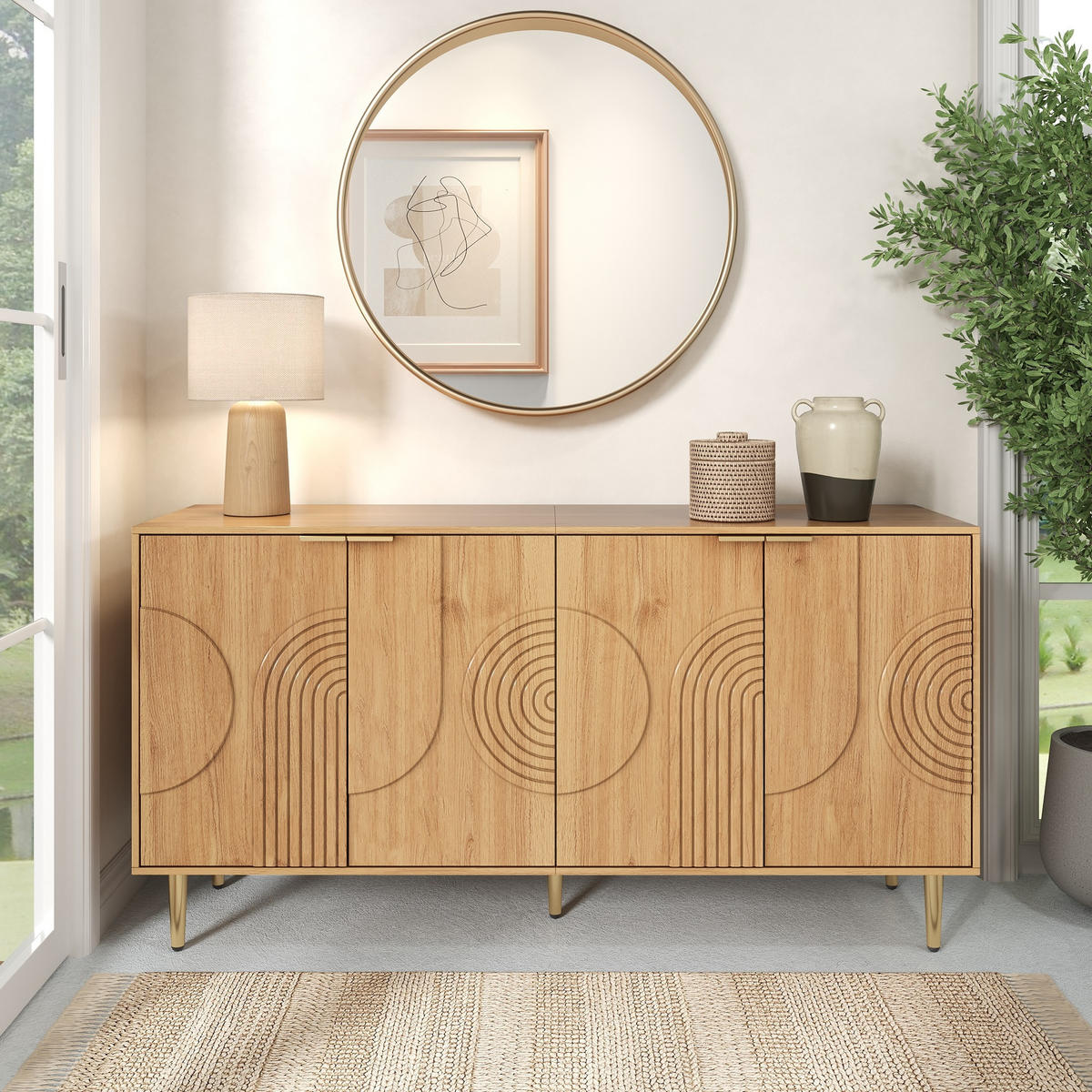 SIDEBOARD 140x40x72 cm Stauraum - Naturfarben, Holz (140/72/40cm) - Fortuna Lai