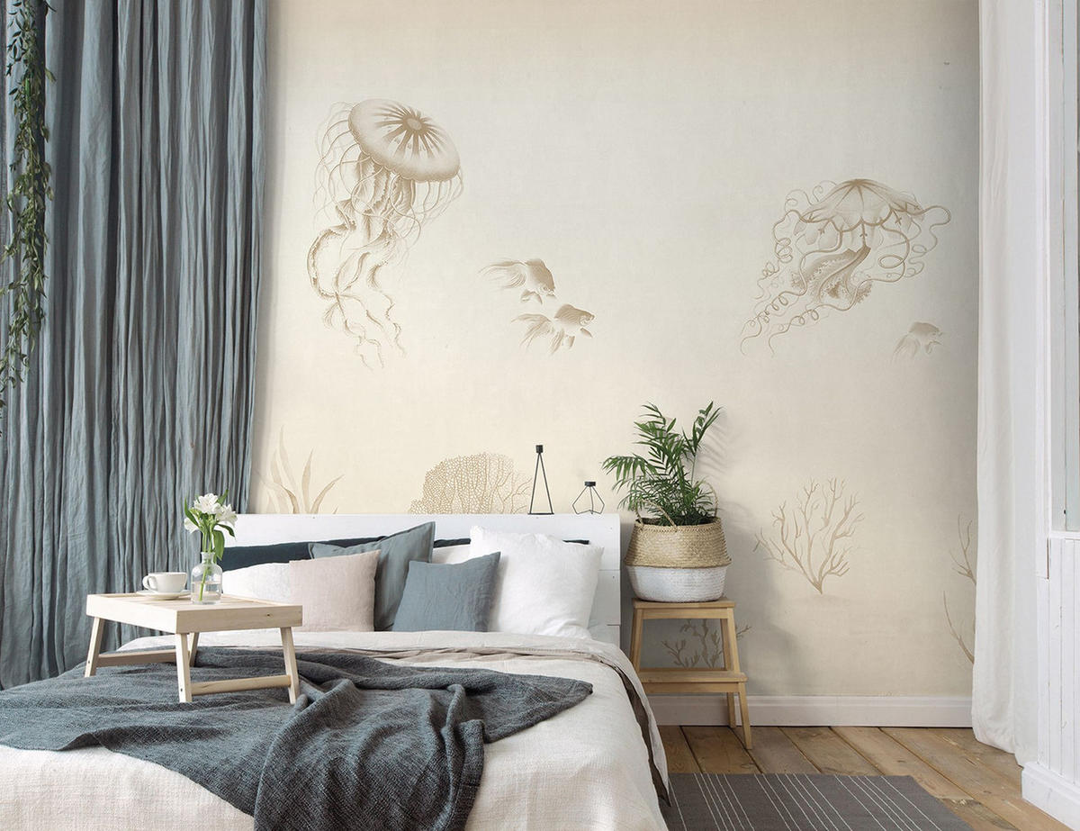 FOTOTAPETE Unterwasserwelt 371 x 280 cm - Beige, Papier (371/280cm) - Sanders & Sanders