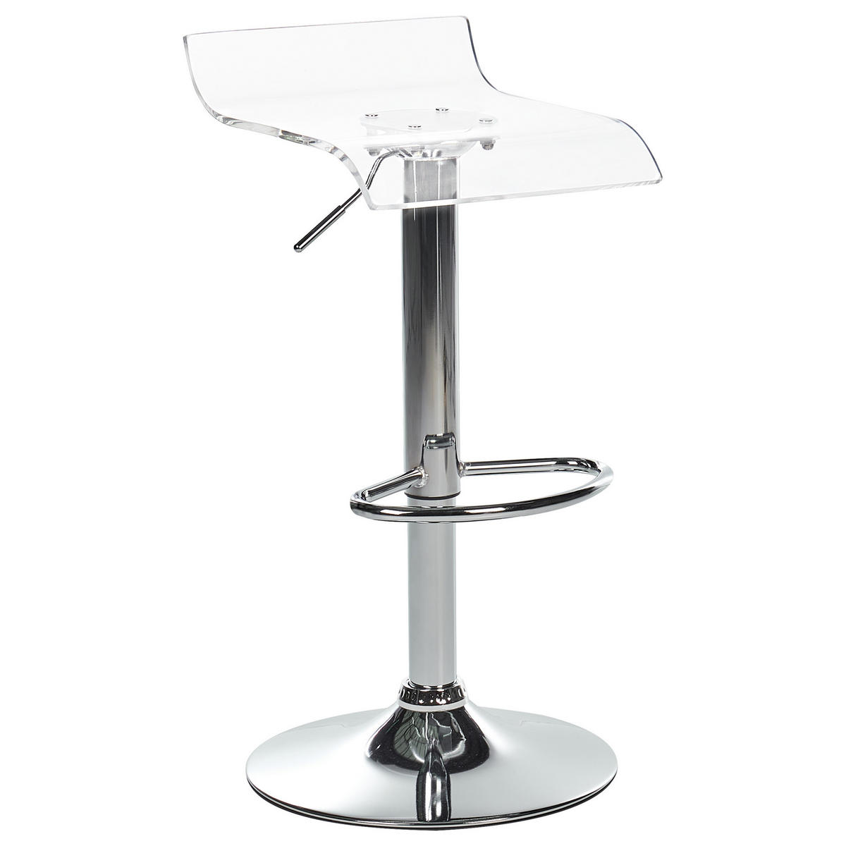 DREHHOCKER 2er-Set Transparent Neum - Transparent/Silberfarben, Kunststoff (38/60/39cm) - Beliani