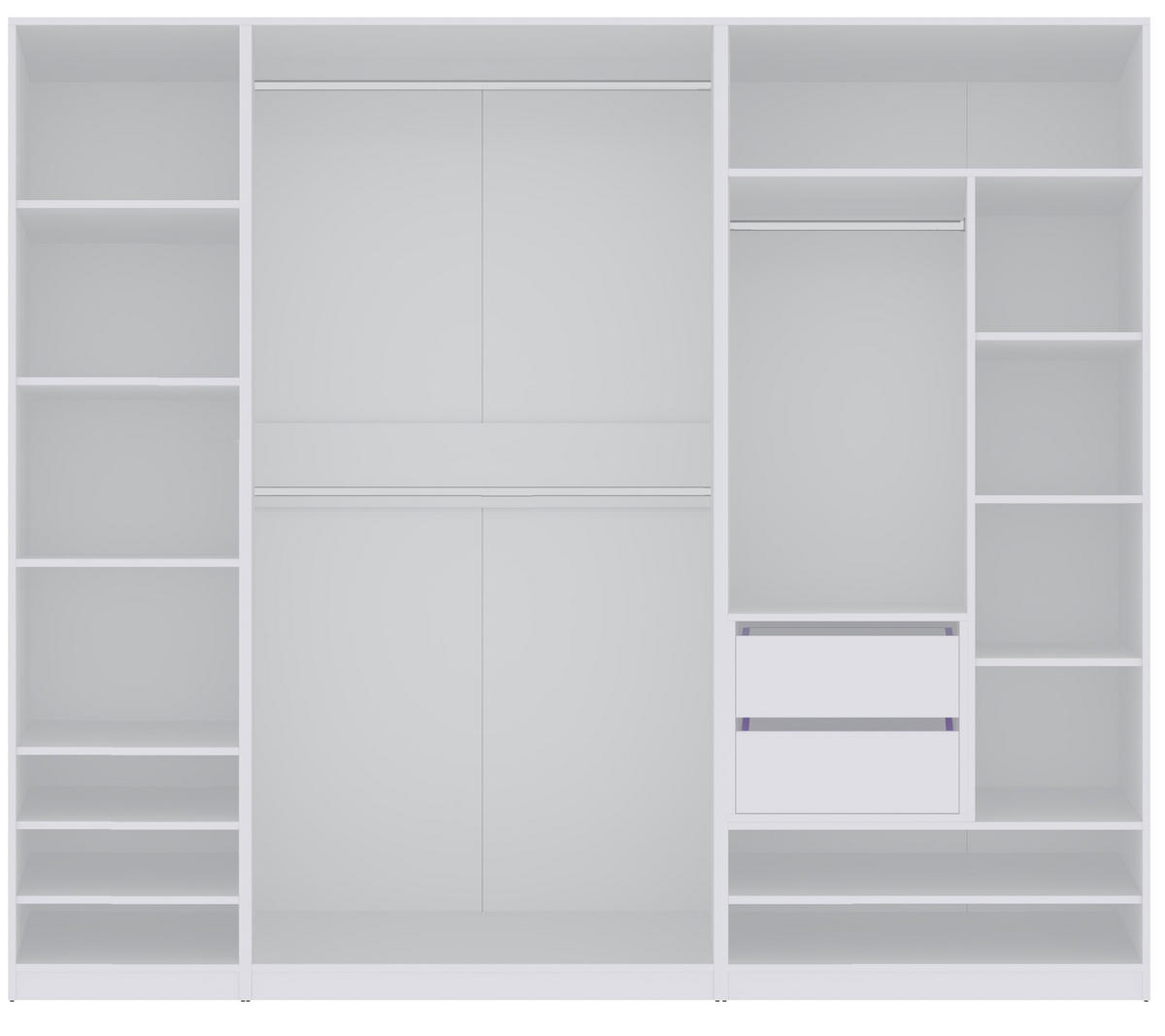 OFFENER-GARDEROBENSCHRANK TRES D/B Weiß 240/206/51 cm - Weiß, Holzwerkstoff (240/51/206cm) - Marmex Möbel