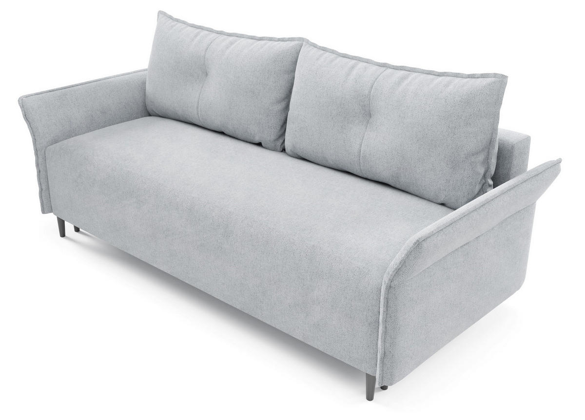 SOFA Hellgrau ASZTON Mit Dünnen Armlehnen - Grau, Naturmaterialien/Textil (235/100/86cm) - Sepro Meble