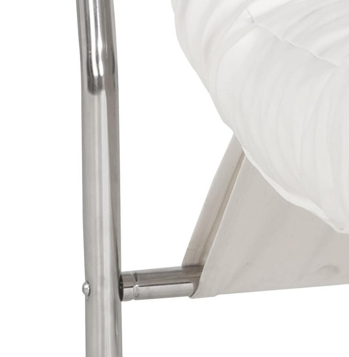 CLUBSESSEL mit Chromkufen im Retro-Stil, modular verbindbar, Weiß 73x60x76 cm - Silberfarben/Weiß, Textil/Metall (60/76/71cm) - KADIMA DESIGN