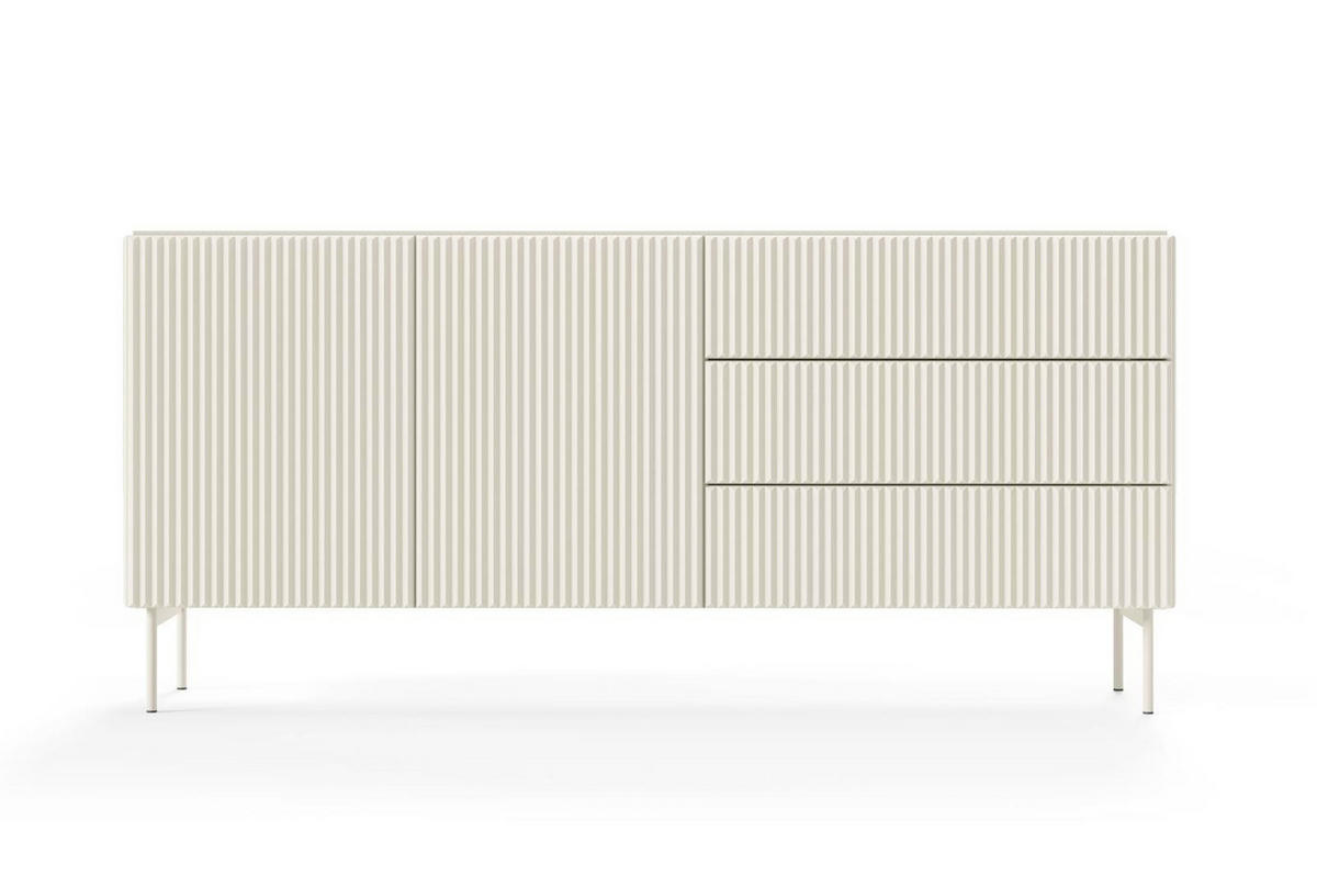 SIDEBOARD Tutti Kaschmir, zweitürige mit Schubladen - Kaschmir, Holzwerkstoff/Metall (177/81/40cm) - Bettso