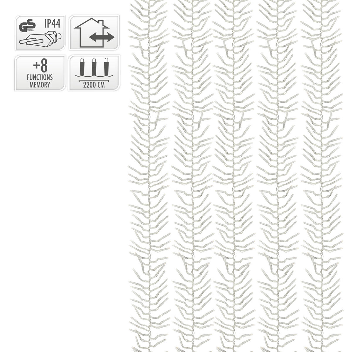 LED LICHTERKETTE 22m Warmweiß - Weiß, Kunststoff (2500cm) - ECD-Germany