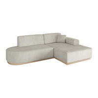 ECKSOFA Ottomane Rechts IREA-L1 - 232x165x80 cm Hellgrau - Ecru, Holzwerkstoff/Textil (232/165cm) - ALTDECOR