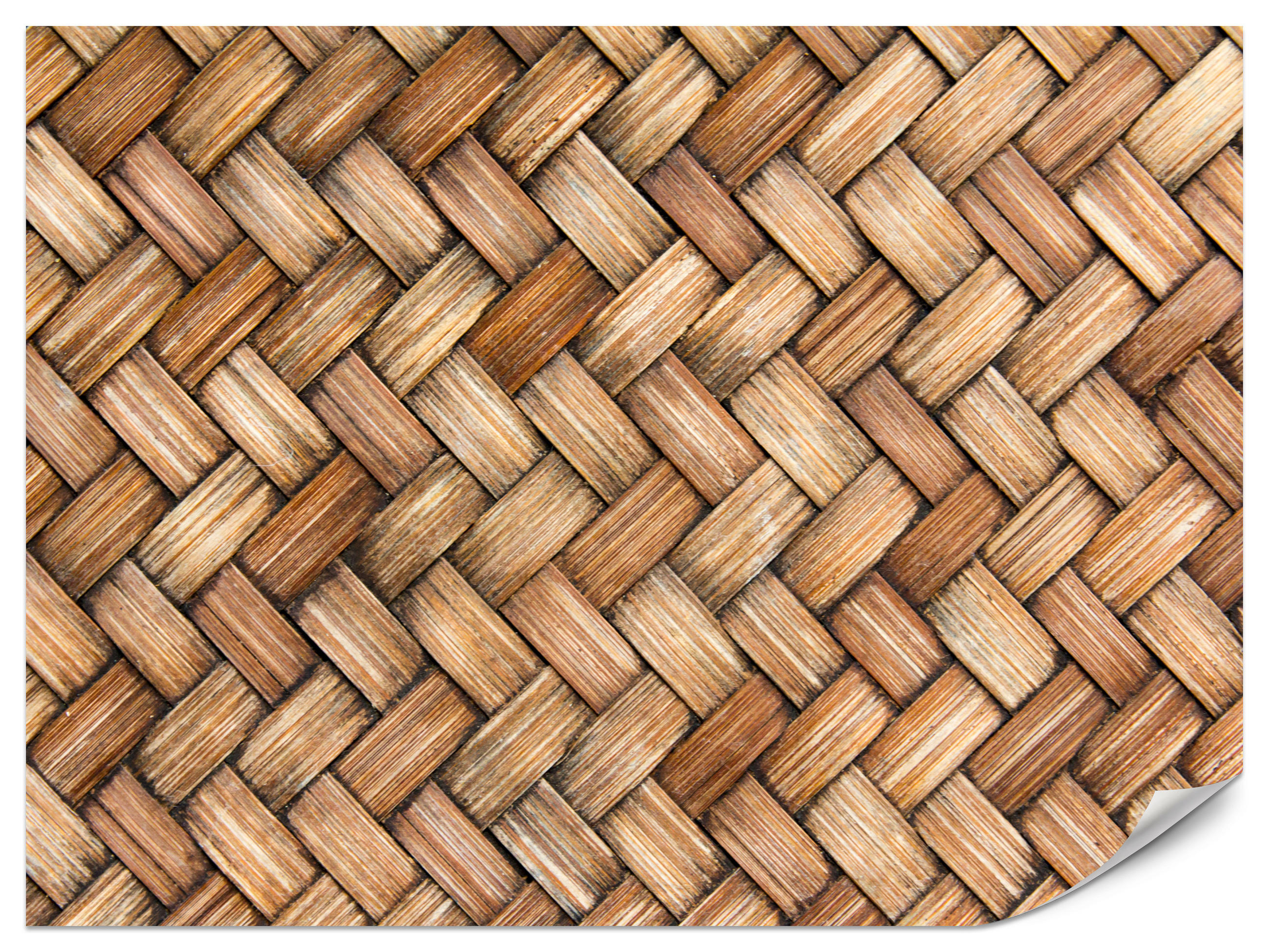 FOTOTAPETE für Küche Weiden Imitation Braune Wand Rustikal Modern 350x256 - Beige/Braun, Papier (350/256cm) - Muralo