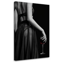 LEINWANDBILD Schöne Frau in Unterwäsche 80x120cm - Schwarz, Textil (80/120cm) - Feeby