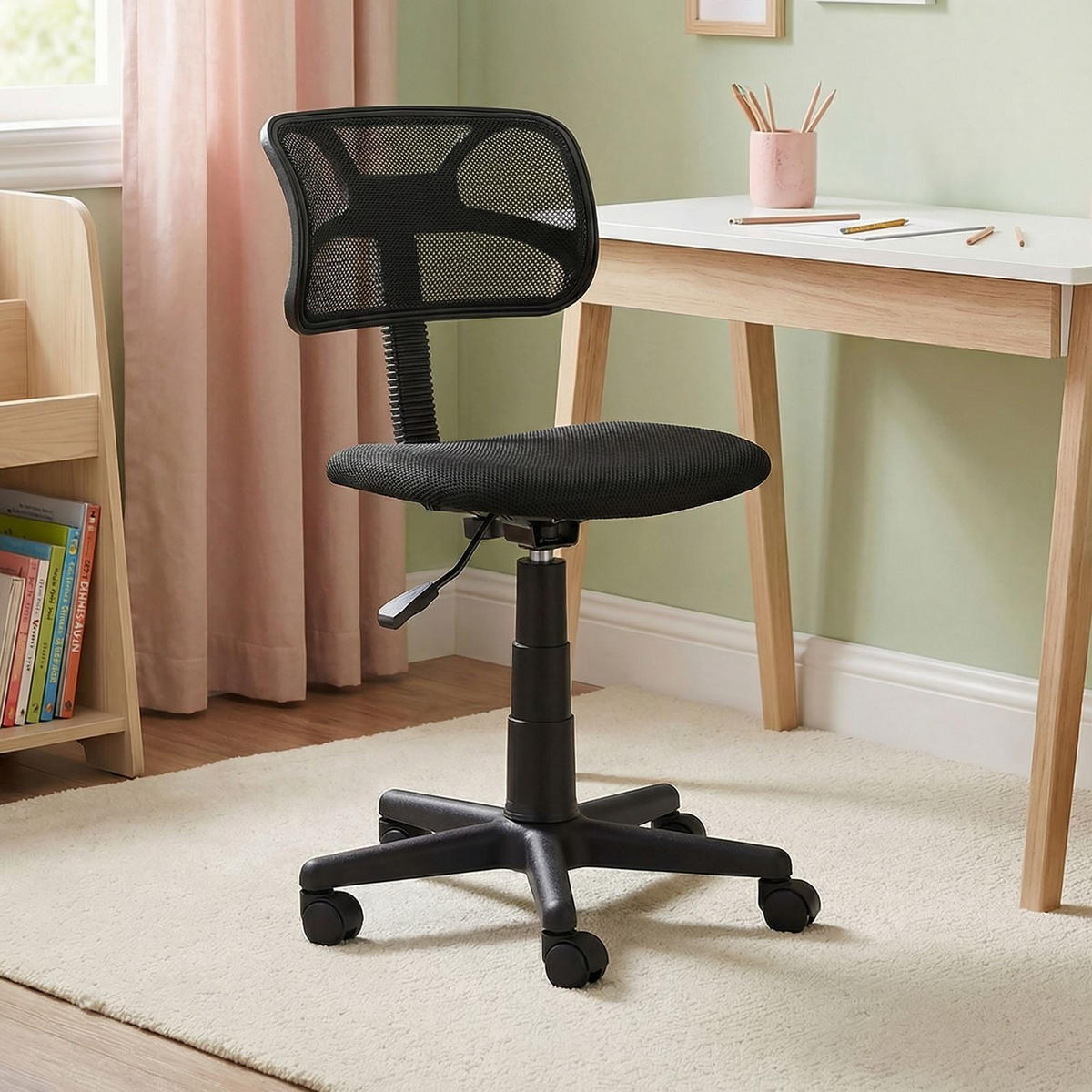 KINDERDREHSTUHL MILAN schwarz - Schwarz, Kunststoff/Textil (42/85/48cm) - IDIMEX