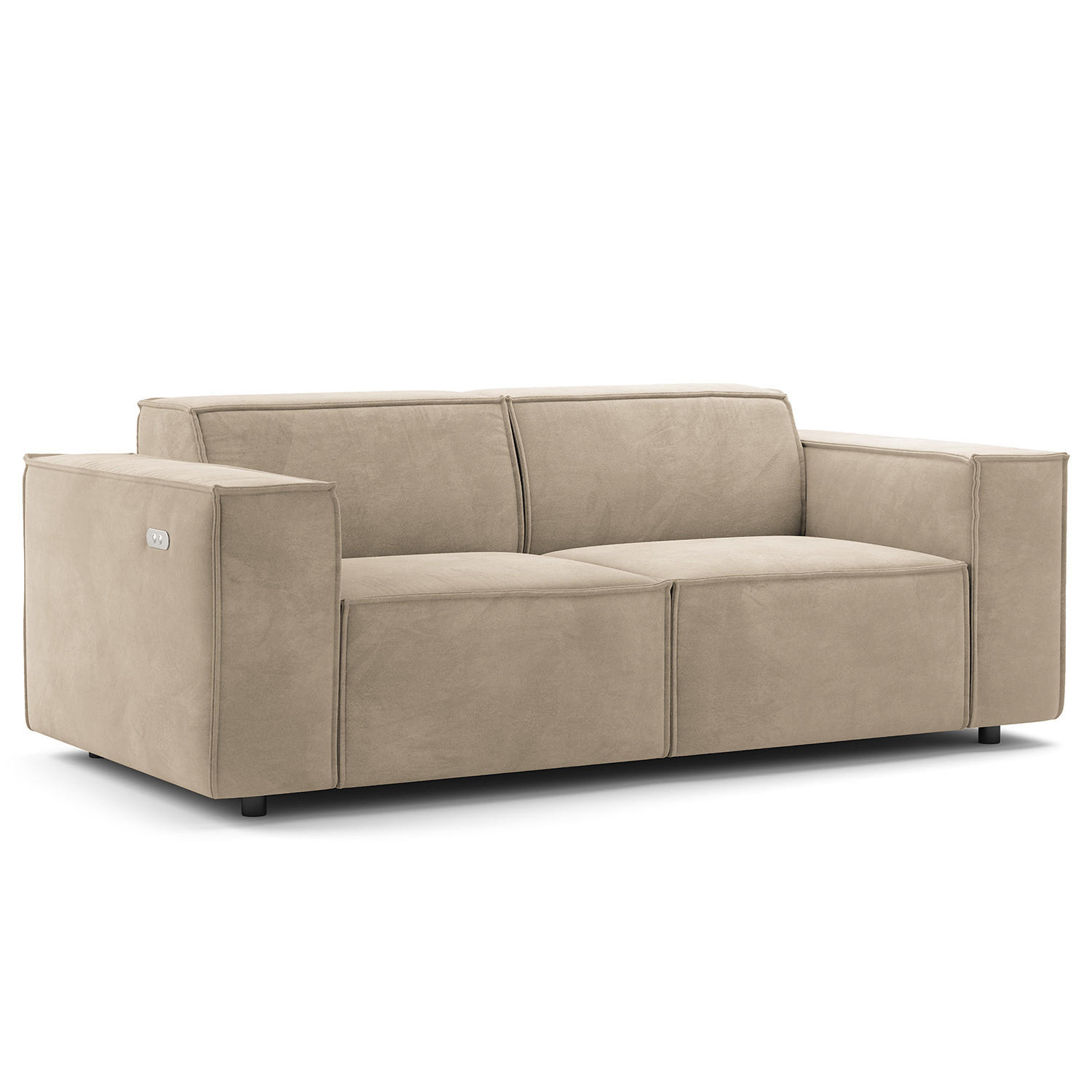 2-SITZER SOFA - Beige/Schwarz, Kunststoff/Textil (189/70/96cm) - home24