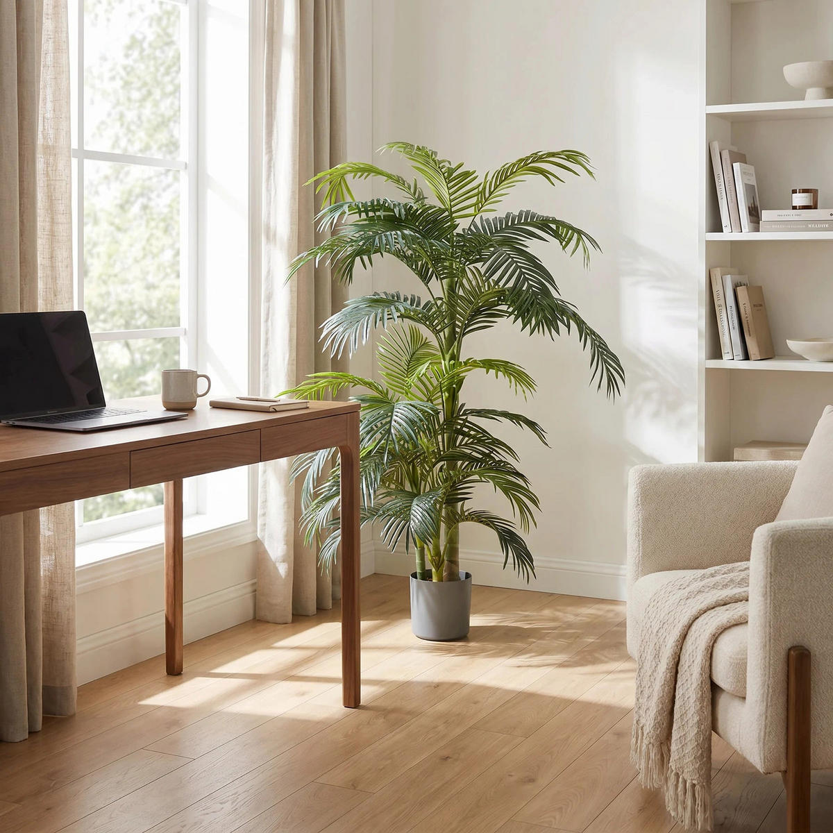 KUNSTBAUM Künstliche Areca Palme - Bobby 130 cm - Grün, Kunststoff (130cm) - Emerald