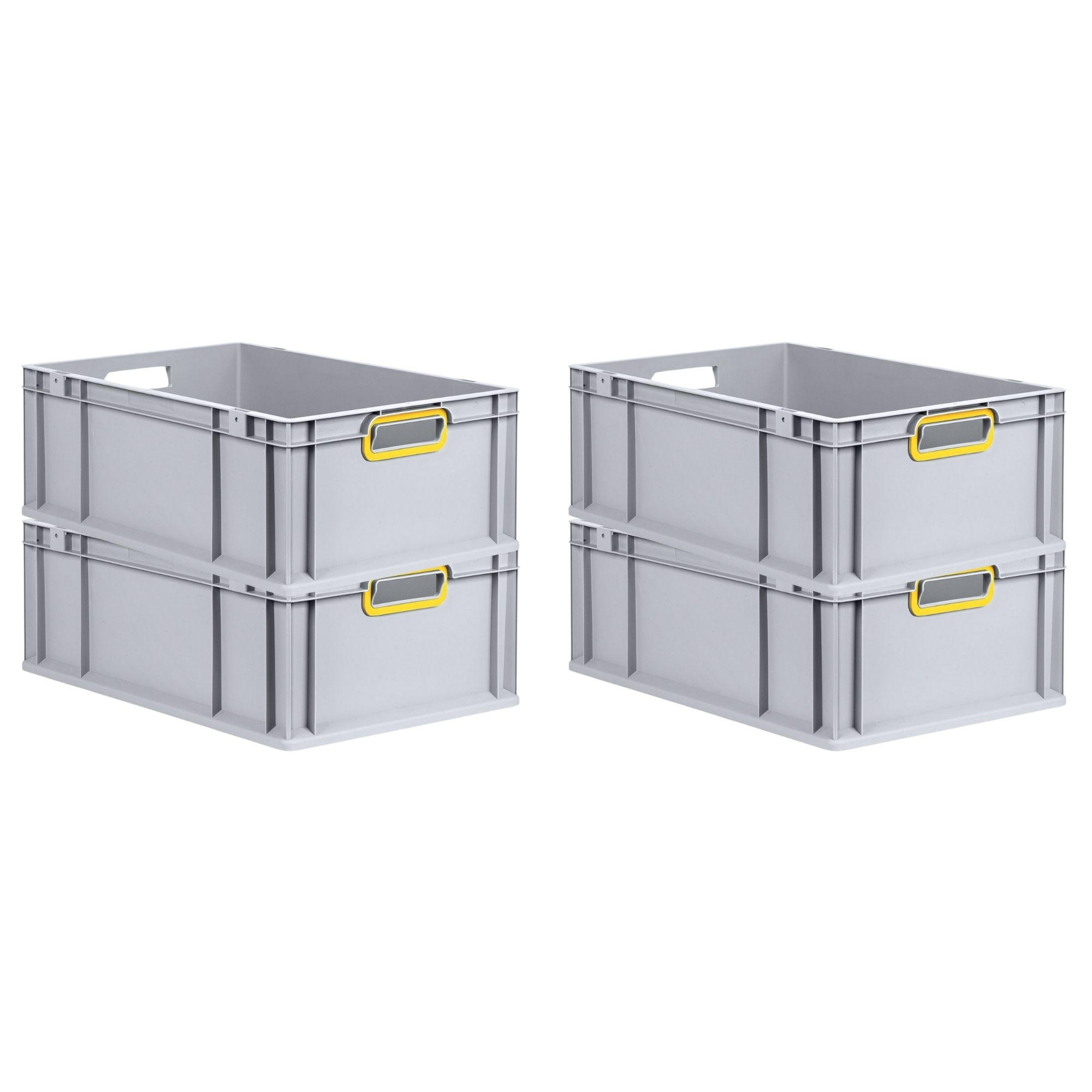 EUROBOX 4x Nextgen Color 22x40x60cm 44 Liter Griffe Gelb Offen - Gelb, Kunststoff (40/17/60cm) - PROREGAL