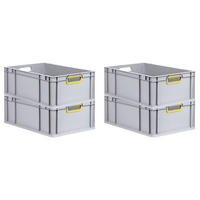 EUROBOX 4x Nextgen Color 22x40x60cm 44 Liter Griffe Gelb Offen - Gelb, Kunststoff (40/17/60cm) - PROREGAL