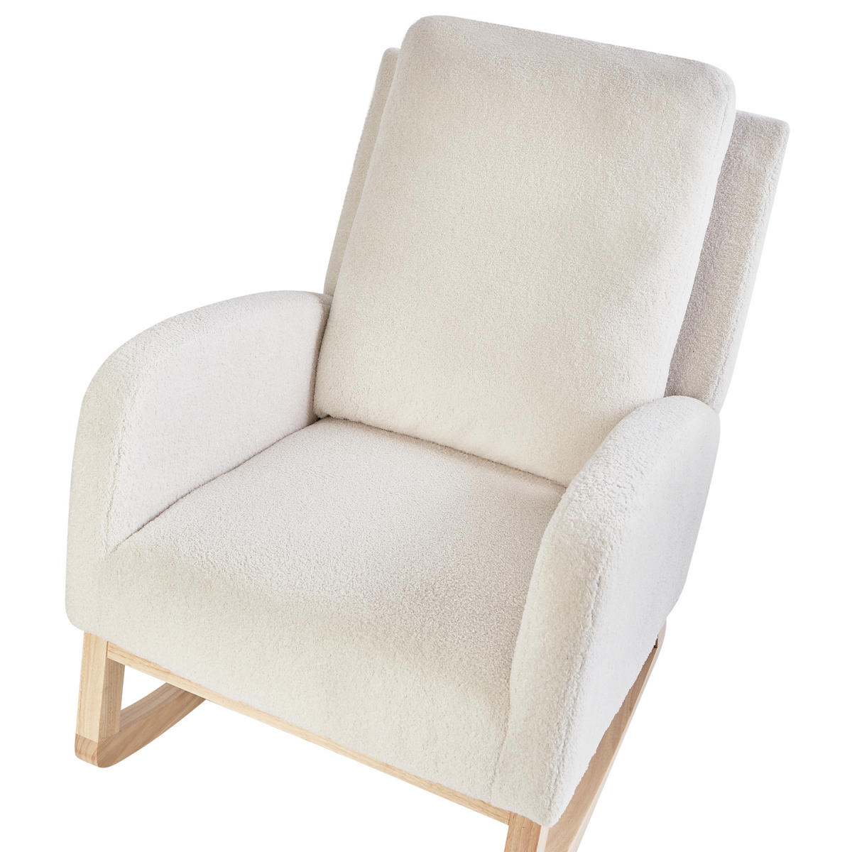 SCHAUKELSESSEL Cremeweiß Alsta - Weiß/Braun, Textil (68/100/100cm) - Beliani