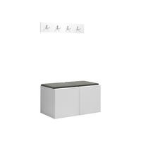 GARDEROBEN-SET Orion VI - Weiß/Grau, Holzwerkstoff/Kunststoff (84/42/46cm) - MIRJAN24