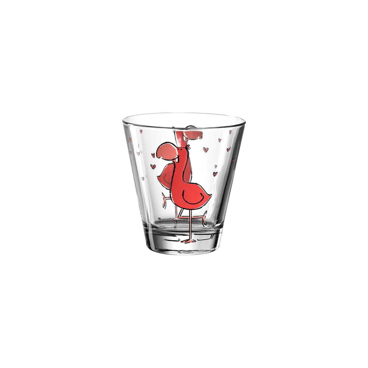 KINDERBECHER Bambini Einhorn & Flamingo 215 ml 2er Set - Pink/Weiß, Glas (0.215L) - Leonardo Living