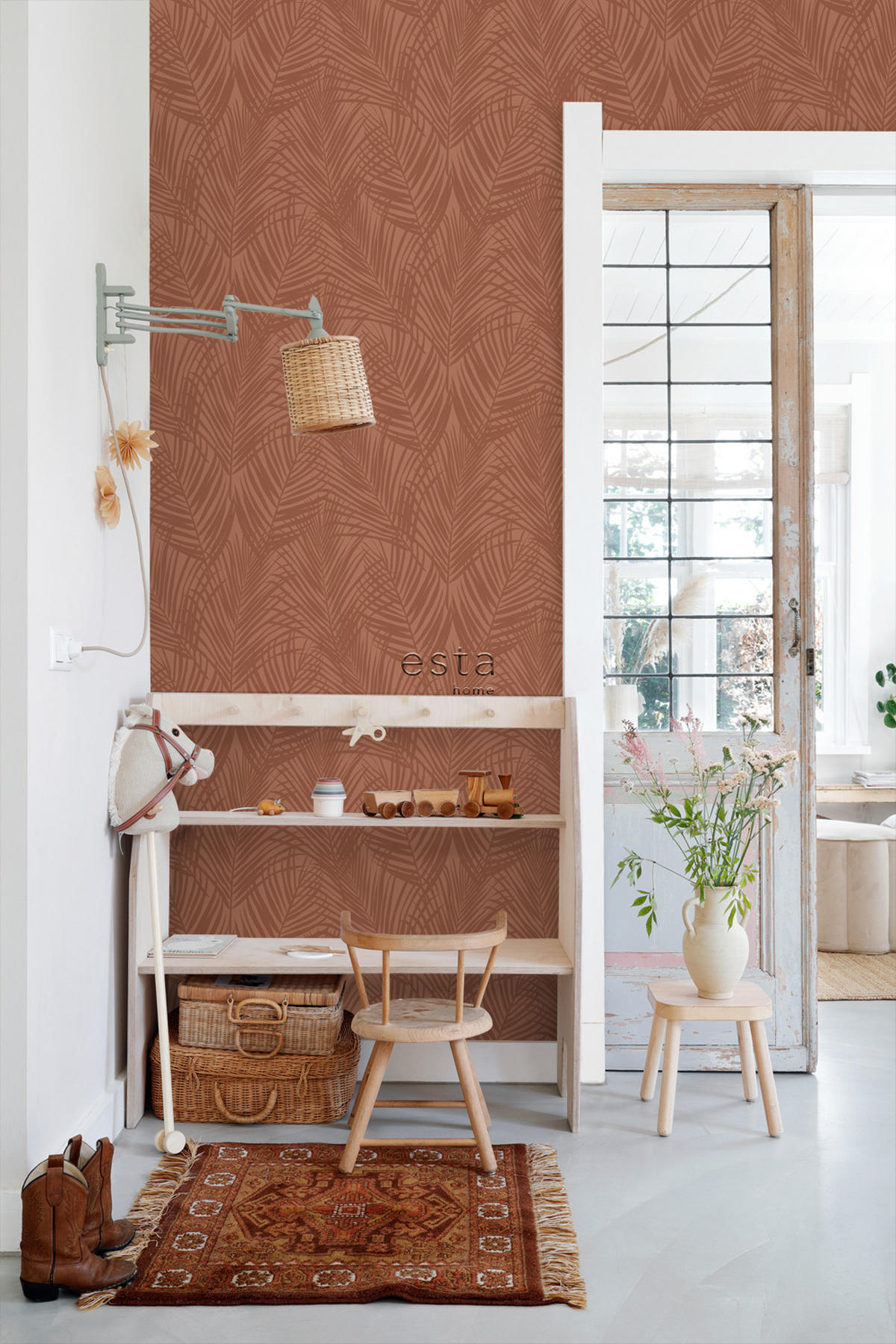 TAPETE Palmblätter 53 cm x 10.05 m - Terracotta, Papier (53/1000cm) - ESTAhome