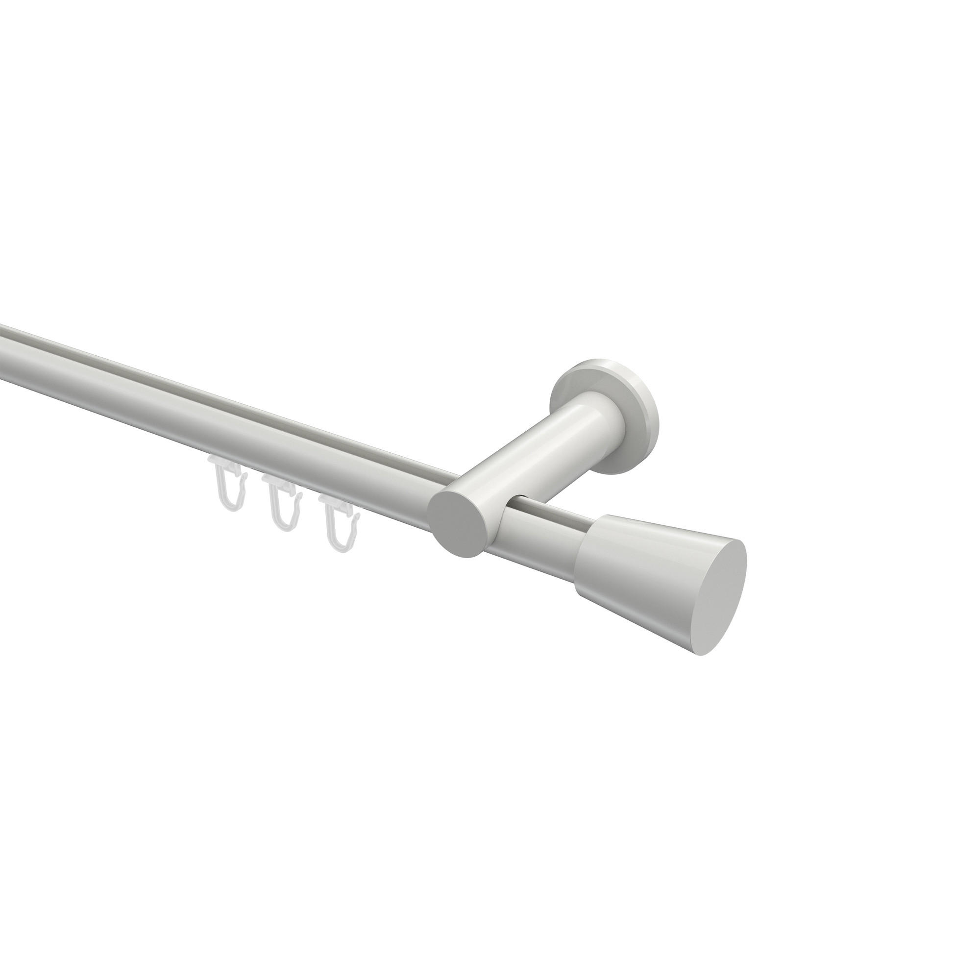 INNENLAUF-GARDINENSTANGEN-SET Platon Sitra 160 cm, 1-läufig, 20 mm Ø Weiß - Weiß, Metall (160cm) - INTERDECO