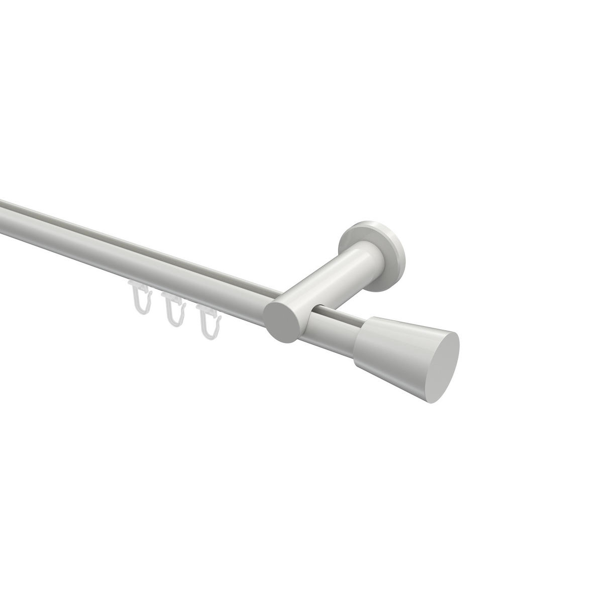 INNENLAUF-GARDINENSTANGEN-SET Platon Sitra 420 cm (geteilt in 3 x 140 cm), 1-läufig, 20 mm Ø Weiß - Weiß, Metall (420cm) - INTERDECO