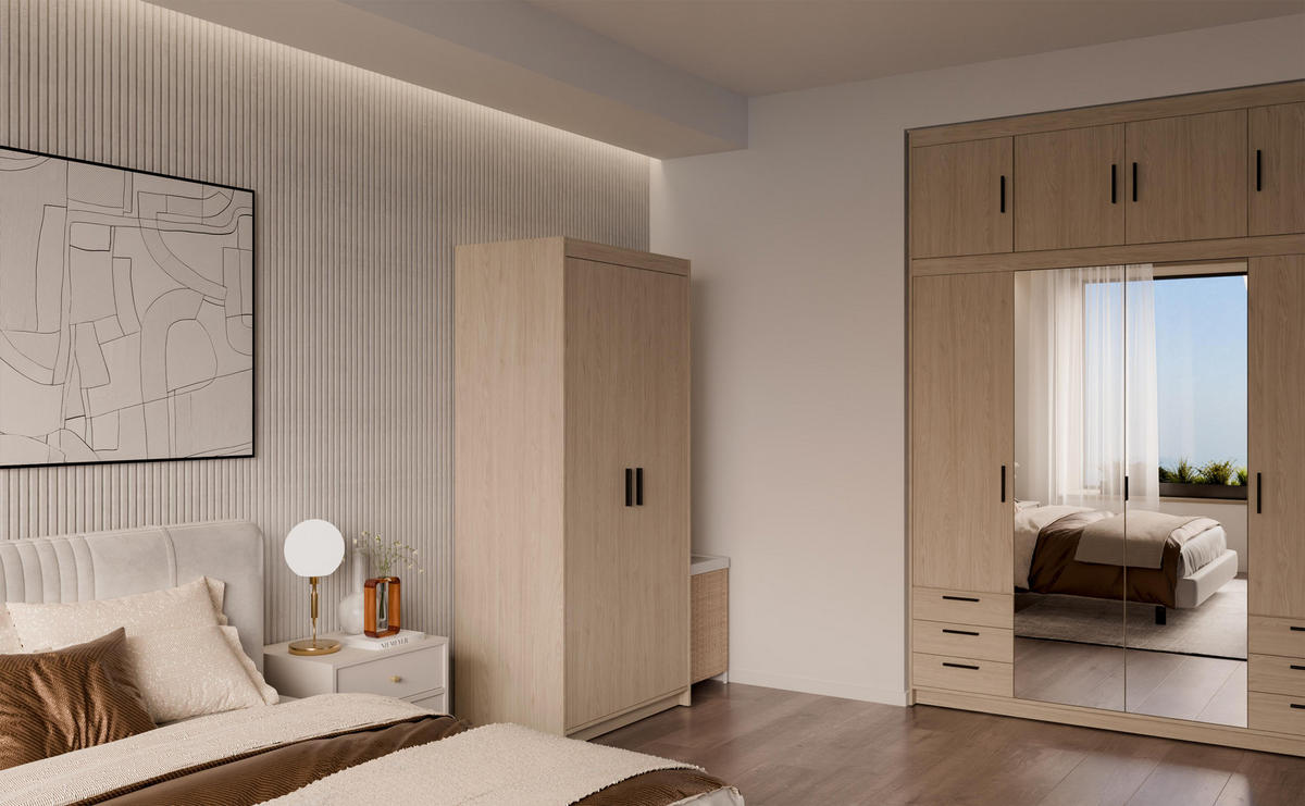 KLEIDERSCHRANK Storicos Geölte Eiche 89,7/190,5/53 cm - Modern 2-türig - Eichefarben, Holzwerkstoff/Kunststoff (89.8/190.6/53cm) - AX Living