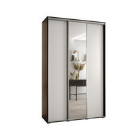 SCHWEBETÜRENSCHRANK 235,2/160/60 3-türig - Silberfarben/Schwarz, Holz/Metall (160/235/60cm) - Abiks Möbel