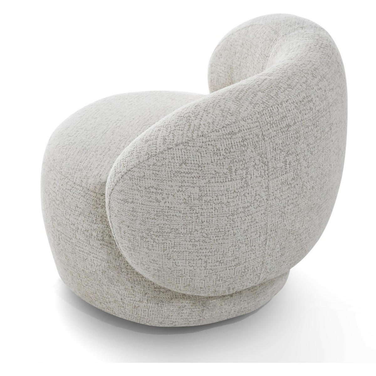 SESSEL Mao, Drehsessel mit runder Form, Beige, Chenille-Stoff - Beige, Textil (99/82/91cm) - Beautysofa