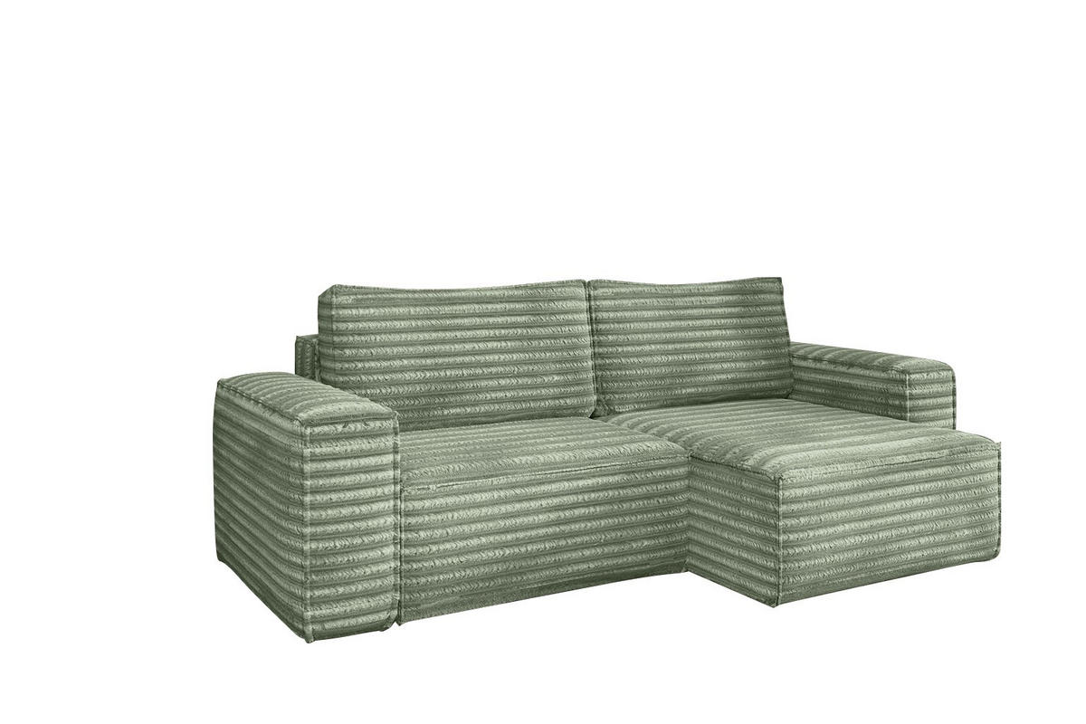 ECKSCHLAFSOFA Bohoo-Ecksofa mit Schlaffunktion stoff Velo Olive Rechts - Olivgrün, Holz/Textil (248/140cm) - Kaiser Möbel
