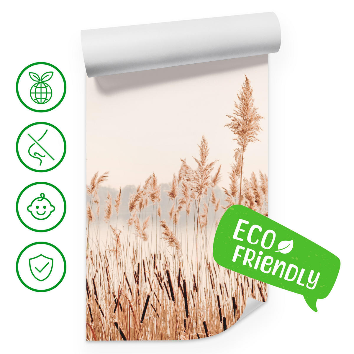 FOTOTAPETE für Wohnzimmer Pflanzen Natur 150x105 - Beige/Braun, Papier (150/105cm) - Muralo