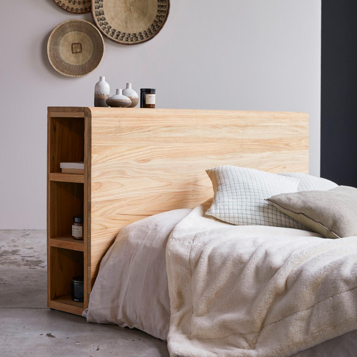 KOPFTEIL Bertie Natur aus Teak - Naturfarben, Holz (166/80/25cm) - Tikamoon