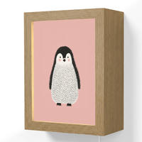 NÁSTĚNNÁ LAMPA Tučňák - Tečky - Minimalistický - Růžový 15x20 cm - růžová, kompozitní dřevo (15/20/8cm) - OnlyWow