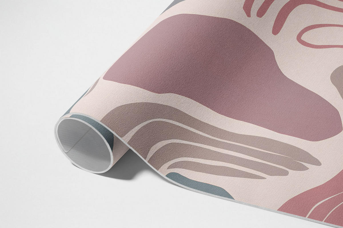 TEPPICH 150x225 cm Abstrakte Boho-Flecken Pastellformen - Sandfarben, Kunststoff (150/225cm) - Wallfluent